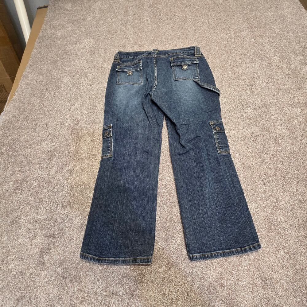 Grunge Vintage versatile casual Utility Cargo Hipster Bootcut Denim Jeans sz 9